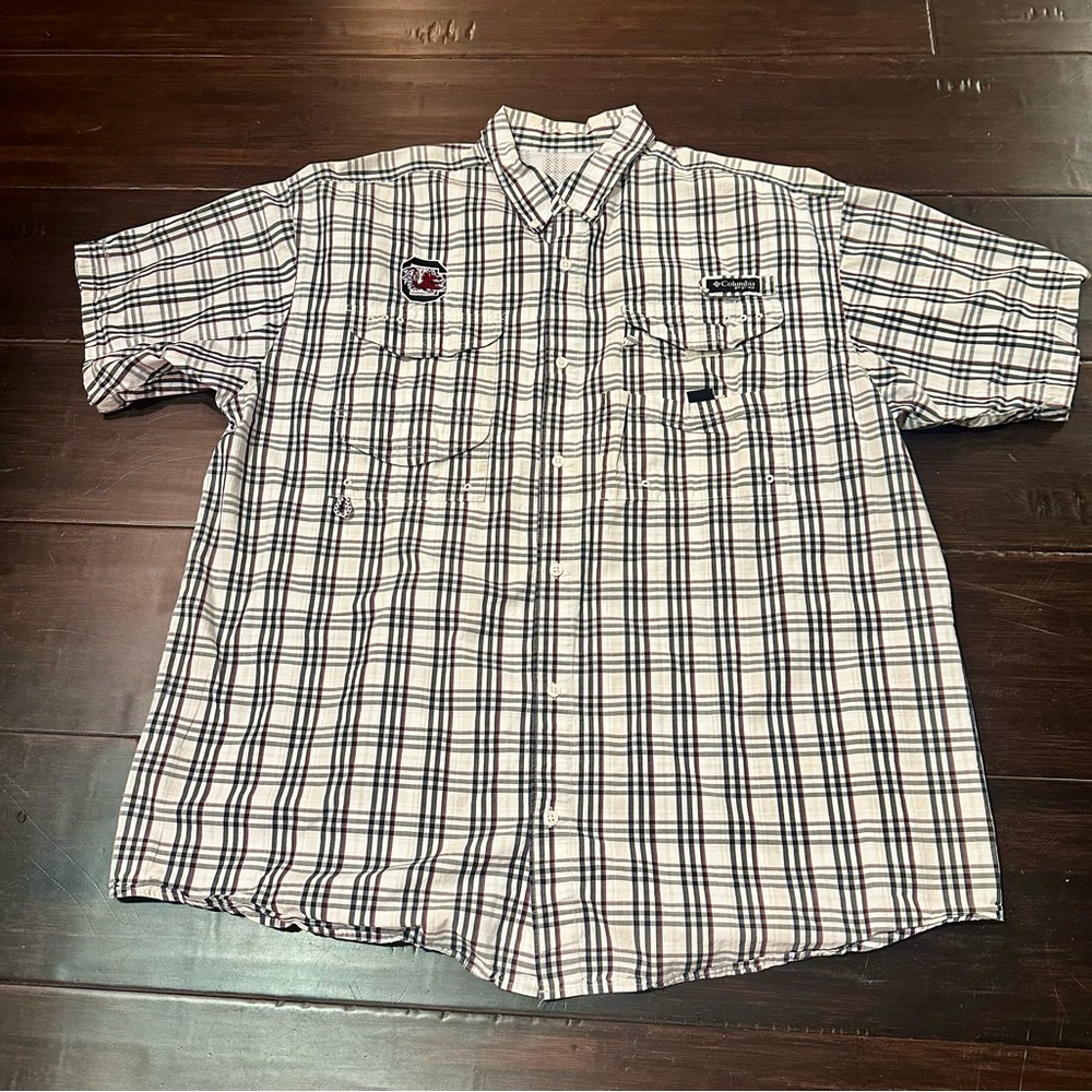 University of South Carolina Columbia Men's Plaid Short Sleeve Shirt XL